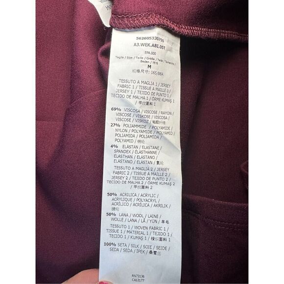 Weekend Max Mara Burgundy Provinom Jersey Lace Top Dress Sz M - Picture 9 of 10